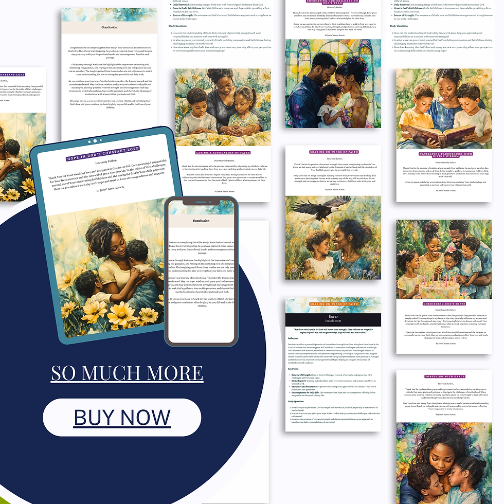 Miniatură: Faith & Motherhood: 21-Day Bible Study Guide 92 Pages | MRR+PLR Rights