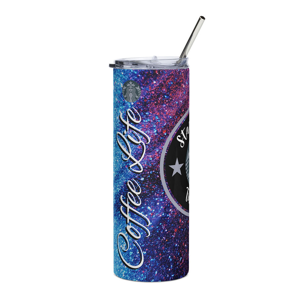 Thumbnail: Cosmic Sparkle Coffee Tumbler: Dazzle Your Drink