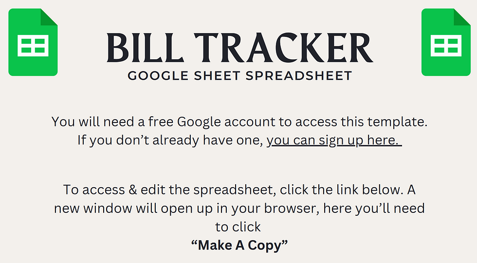 Thumbnail: Bill Tracker Spreadsheet - 6 Tabs - GOOGLE SHEETS SPREADSHEET - DIGITAL PRODUCT