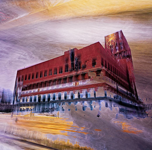 Rådhus Storm Surge sweeps through a digital graphic artwork of Oslo Rådhus, where dynamic swirls of colour and form mirror a tempest of urban activity. This abstract piece transforms the iconic building into a whirlwind of energy, reflecting Oslo’s relentless rhythm and architectural majesty. A Limited Edition Digital Graphic Artwork by Douglas Carr surges with city power in the series.