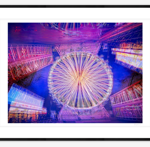 This vibrant fine art icm wall photography print of the whimsical blur and swirling motion of Oslo’s Christmas Market and Ferris wheel. Through intentional camera movement, this piece transforms a festive scene into a mesmerizing whirl of color and light, evoking the joyful feeling of a world in motion.
