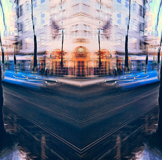 An abstract vision of Oslo’s tramlines, where mirrored symmetry and intersecting tracks form a bold geometric rhythm — a fusion of motion and design. This artwork transforms the urban landscape into a striking interplay of lines, evoking a timeless journey. A Limited Edition Digital Graphic Artwork by Douglas Carr, capturing Oslo’s dynamic pulse.