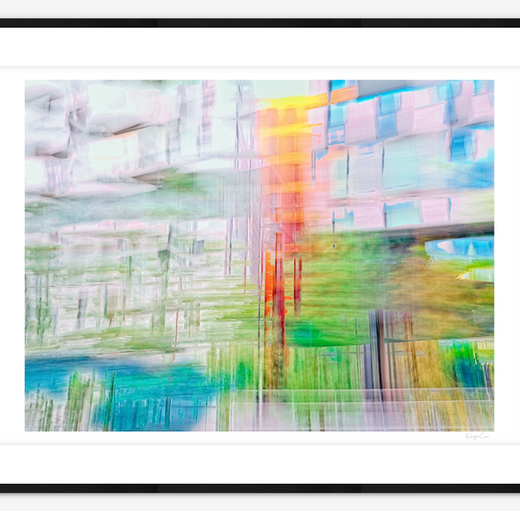 Urban Prism captures Oslo’s modern architecture refracted through subtle layers, creating the illusion of a pastel painting. This abstract composition blends structure and softness, echoing the city’s evolving identity. A Limited Edition Digital Graphic Artwork by Douglas Carr shimmers with urban harmony in the series