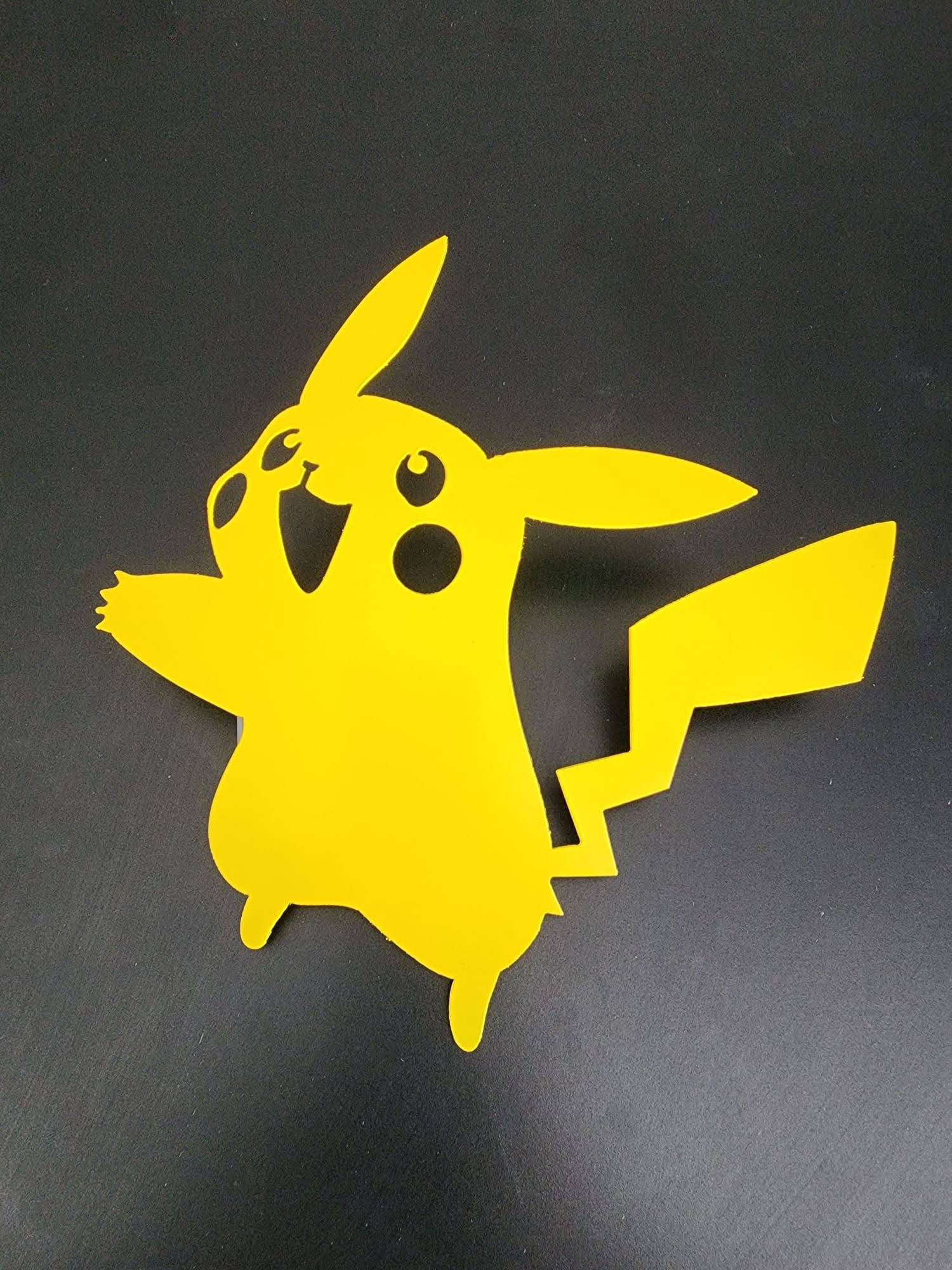 Pokemon Pikachu Metal Wall Art - 10.5" CNC Plasma Cut 16-Gauge Steel Sign