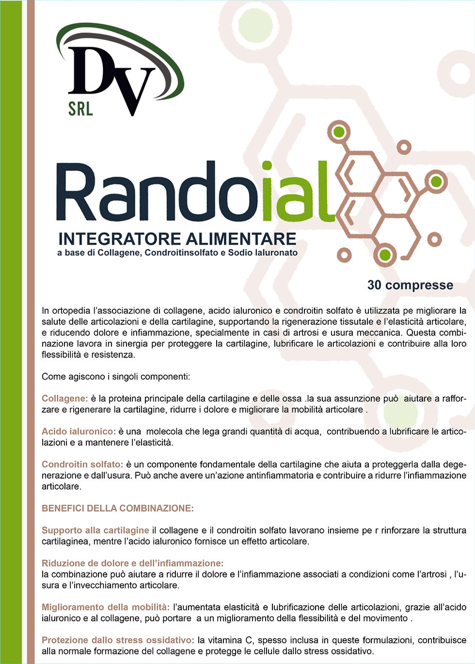 Miniatura: Randoial: Supporto Completo per Cartilagine e Articolazioni