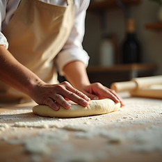 A dynamic-shot of-someone-folding-dough-with-precision-under-warm-workshop-lighting-featur