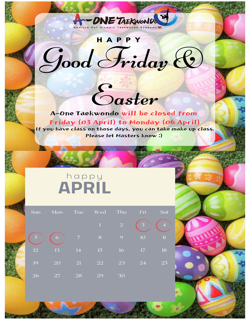 [ All Location ] Easter Weekend Closed