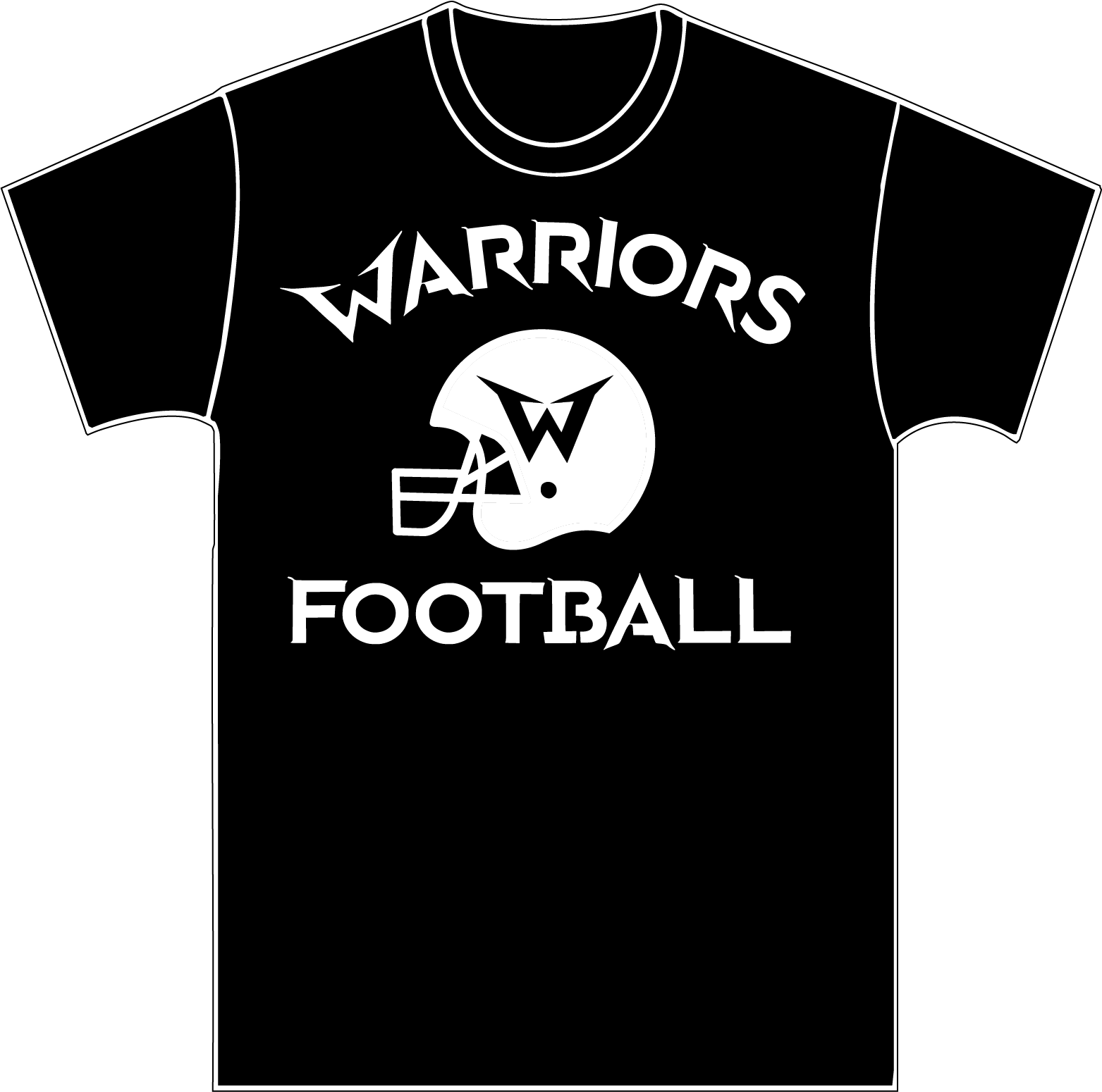 Warriors football black t-shirt (adult)
