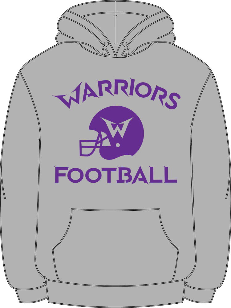 Warriors football gray hoodie (youth)