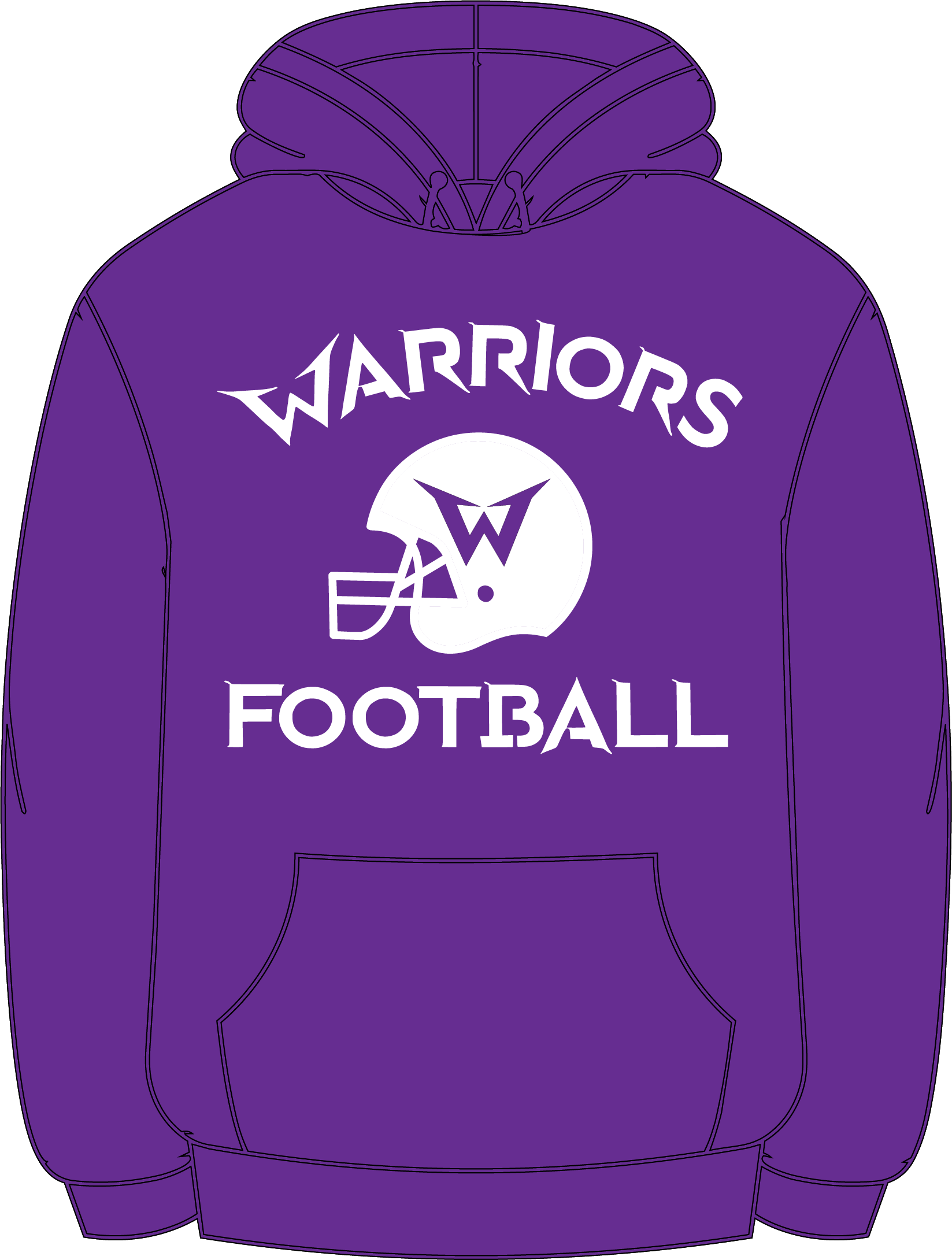 Warriors football purple hoodie (youth)