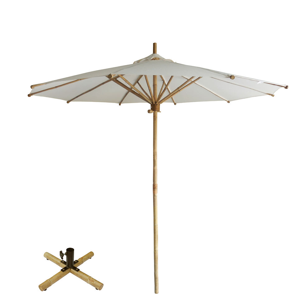 Thumbnail: Handcrafted Bamboo Foldable Umbrella with Stand