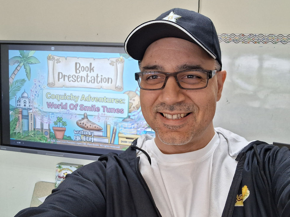 Students participating in a Coquichy Adventures book presentation at Escuela Académica Luis A. Ferré in Guaynabo, Puerto Rico