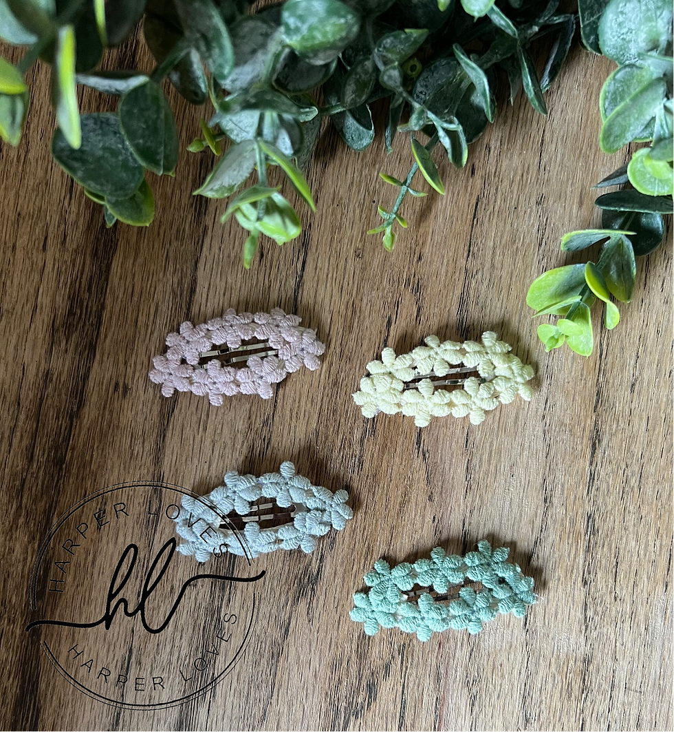 Embroidered Daisy SnapClips-Pair 088