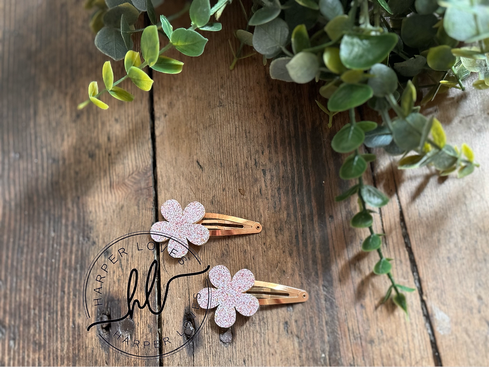 Thumbnail: Harper Loves Glitter Flower snap clips 223