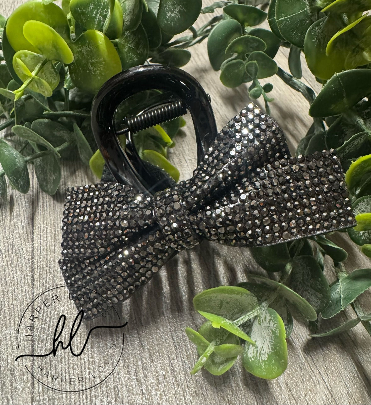 Harper Loves Premium Rhinestone Bow Claw Clip