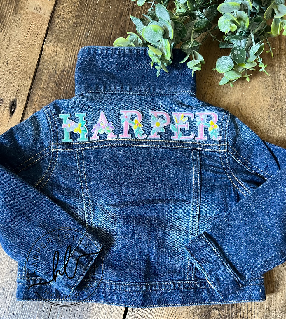 Harper Loves Personalised unisex Denim Jacket 128