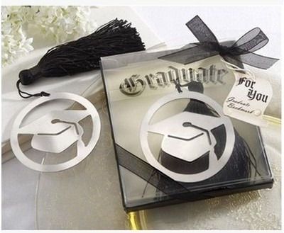 Gleaming Silver Mortarboard Graduation Bookmark