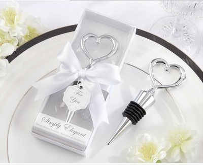 Simply Elegant Chrome Heart Bottle Stopper