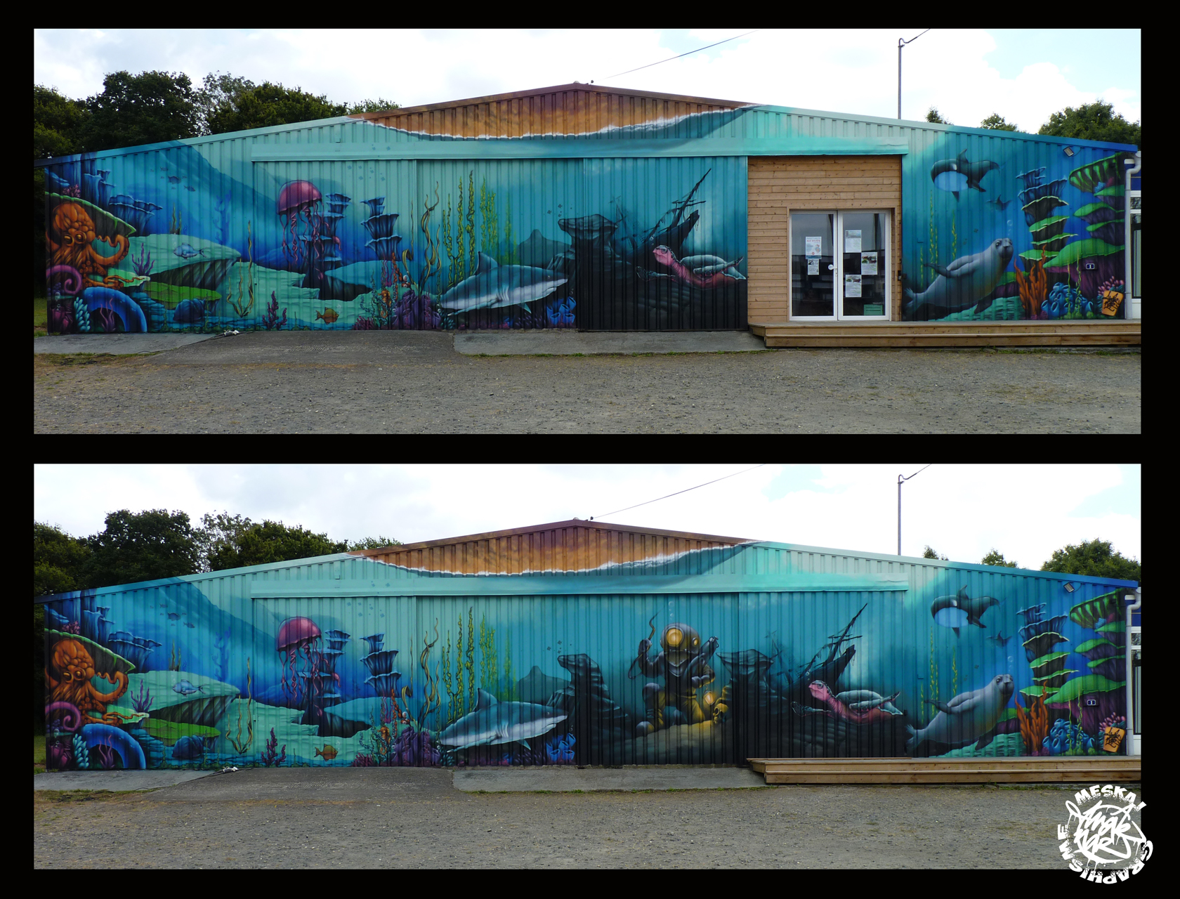 Fresque Sur le thème des fonds marin