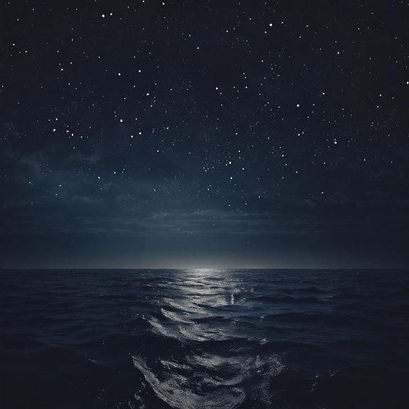 Dark night sky on the ocean with stars.jpg
