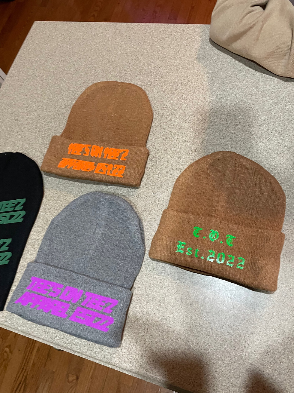 Thumbnail: Tee’s on Tee’z Puff Vinyl Beanie Hats