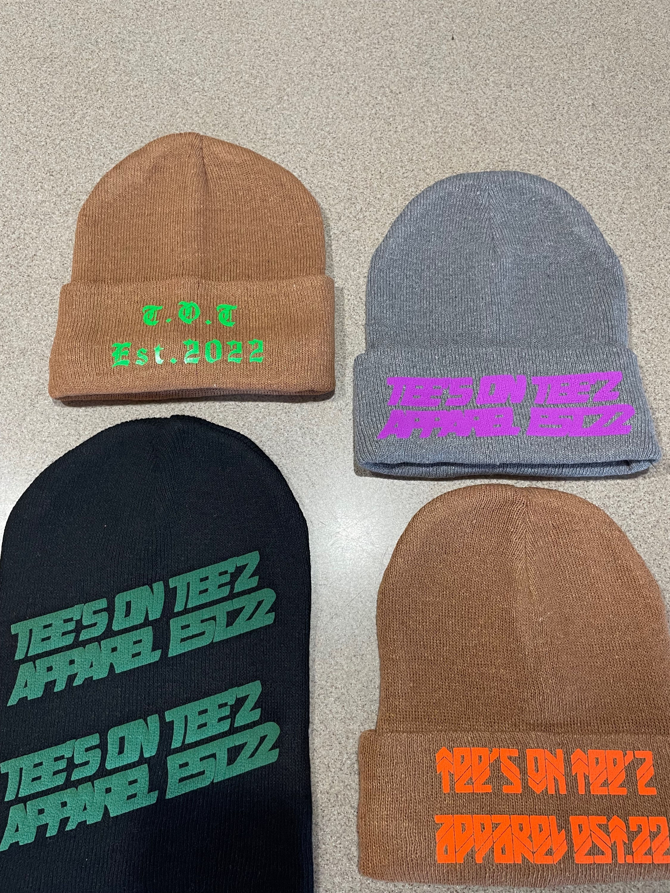 Tee’s on Tee’z Puff Vinyl Beanie Hats