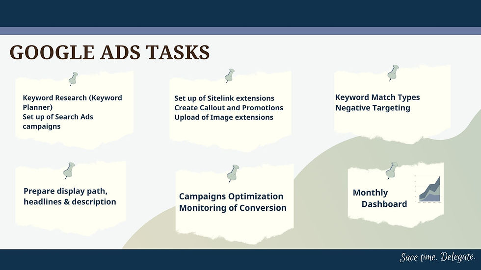 Google Ads Virtual Assistant Tasks
