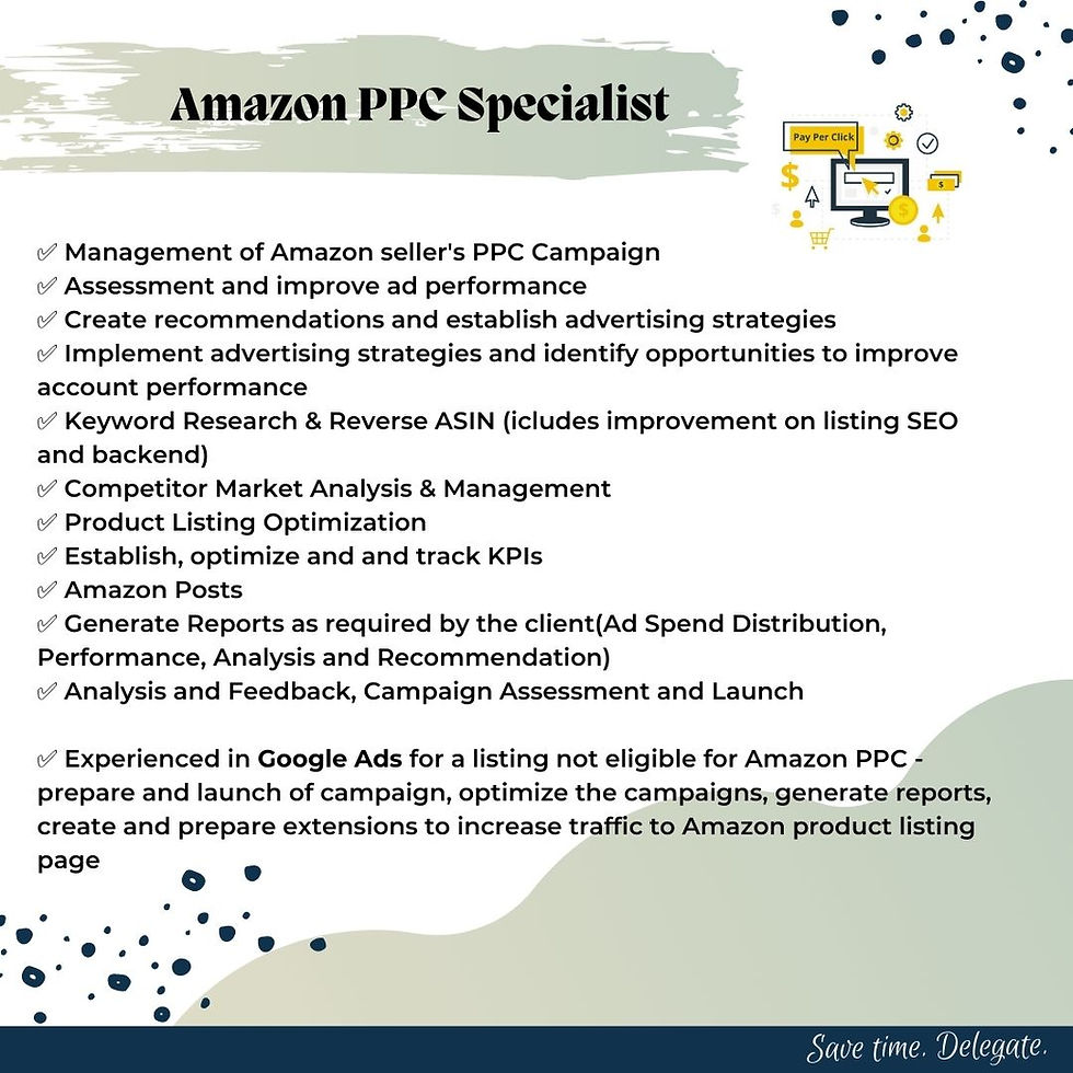 Virtual Assistant Amazon PPC