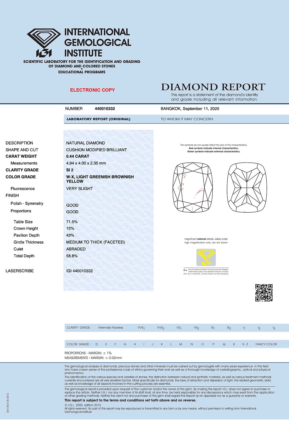 Thumbnail: Natural Light Greenish Brownish Yellow Diamond 0.44 carat