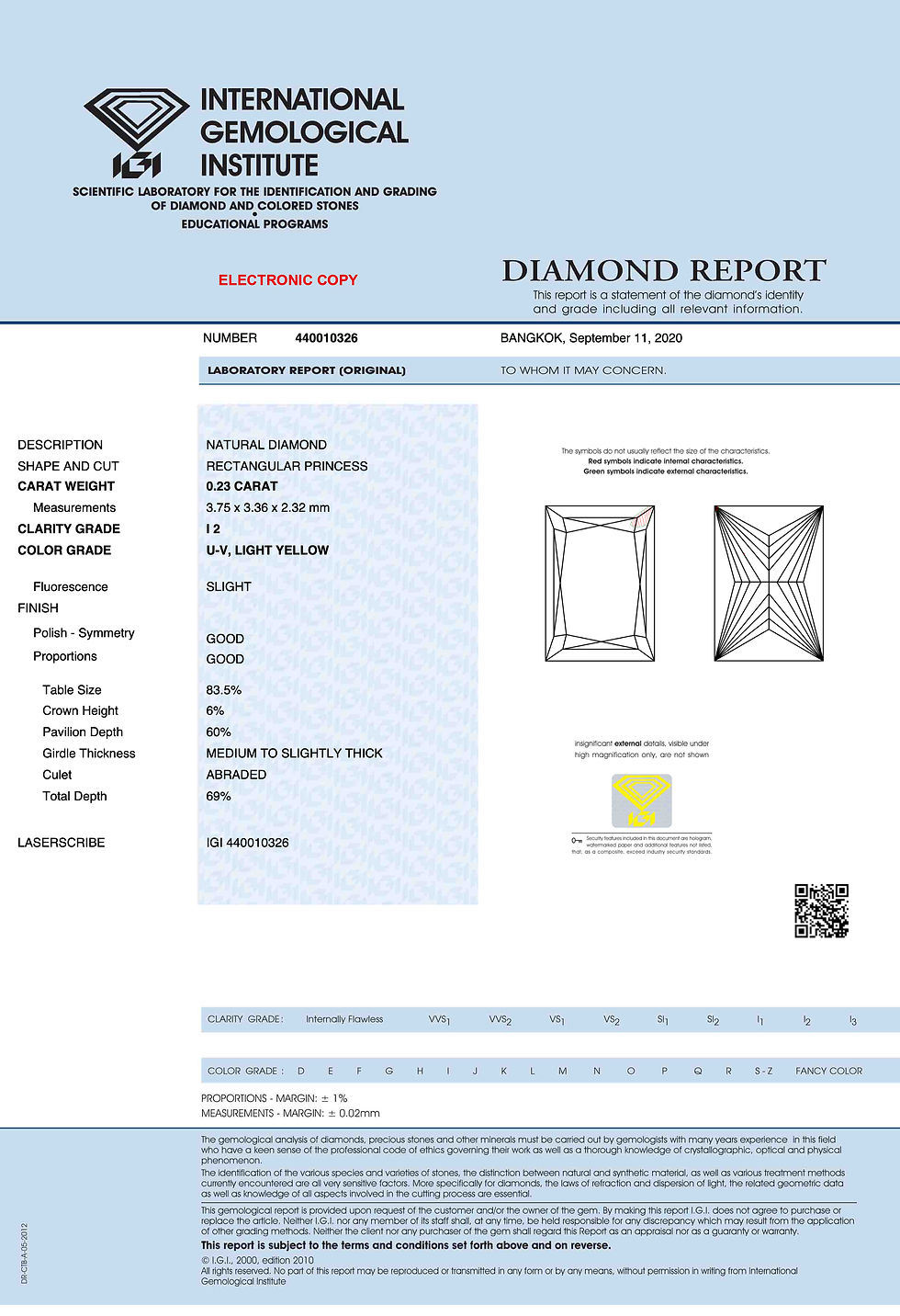 Thumbnail: Natural Light Yellow Diamond 0.23 carat