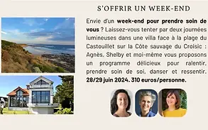 Affiche proposant un week-end en Croisic pour prendre soin de soi.