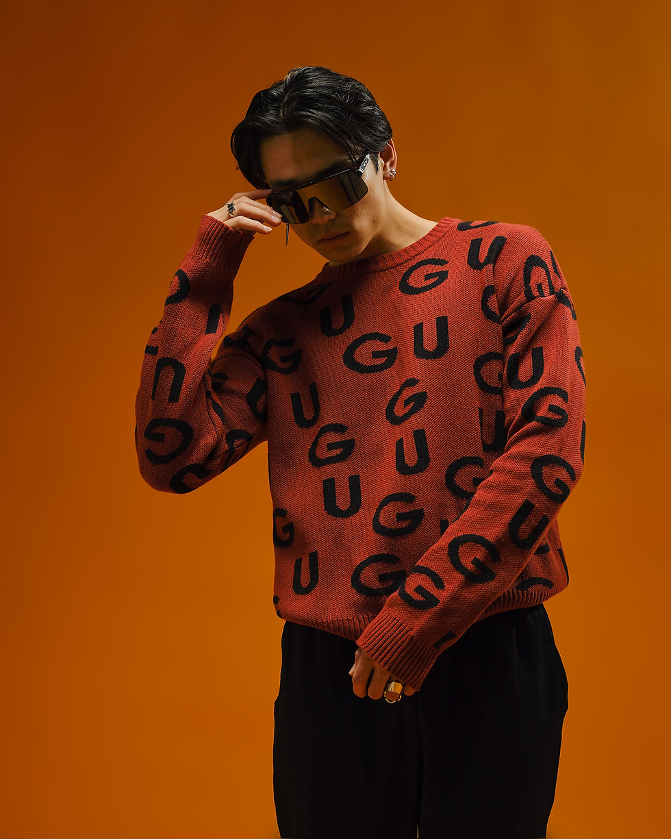 Thumbnail: GUGU SWEATER WOOL MOHAIR BLEND KNITTED SWEATER