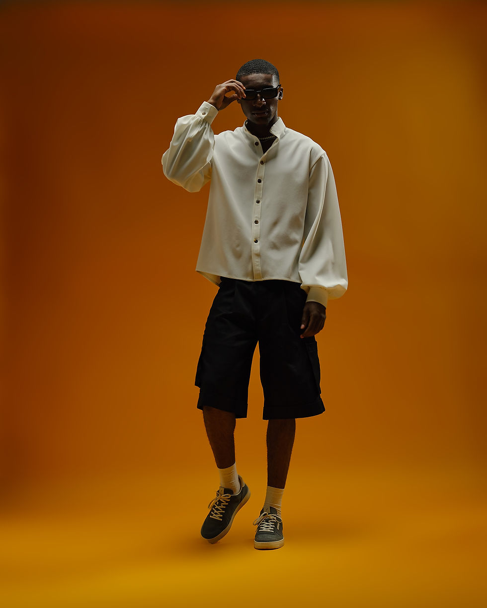 Thumbnail: BELLOW SLEEVES PRINTED BUTTON UP SHIRT