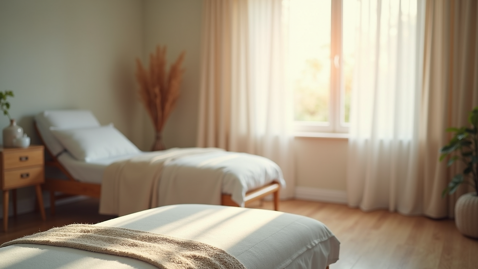 Eye-level view of a peaceful therapy room
