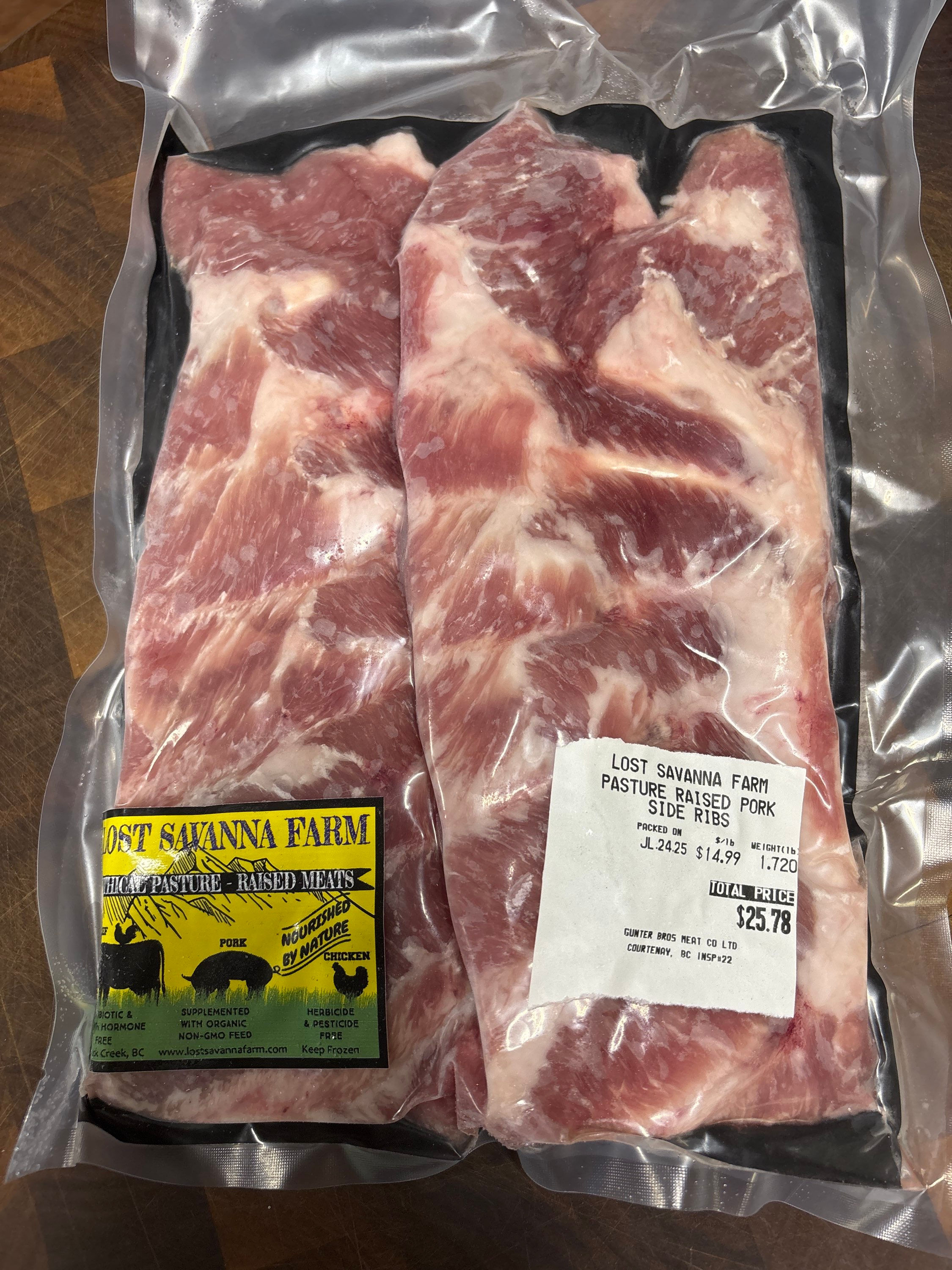 PORK SIDE RIBS (Forest/Pastured Organic Fed)