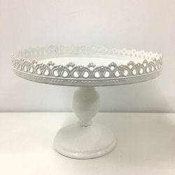 White Cake Stand Round