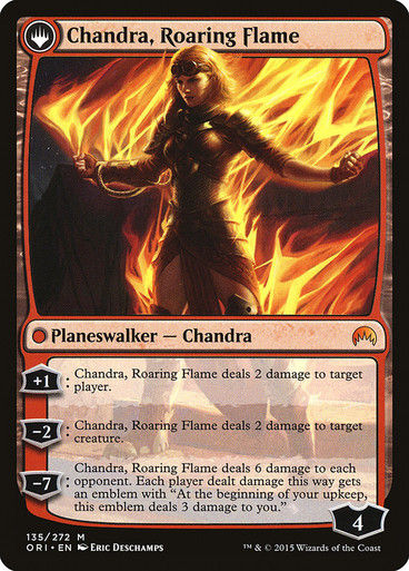 Chandra, Fire of Kaladesh // Chandra, Roaring Flame (PLST) (ORI-135) — cara 2 de 2