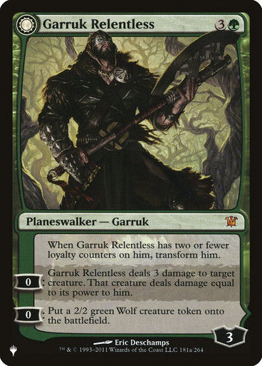 Garruk Relentless // Garruk, the Veil-Cursed (PLST) (ISD-181) — cara 1 de 2