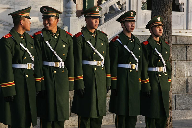 Policiers à Pékin