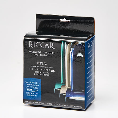 Riccar RWH-6 Hepa Vacuum Bags for Type W Vacuum Cleaners - Genuine - 6 Pack