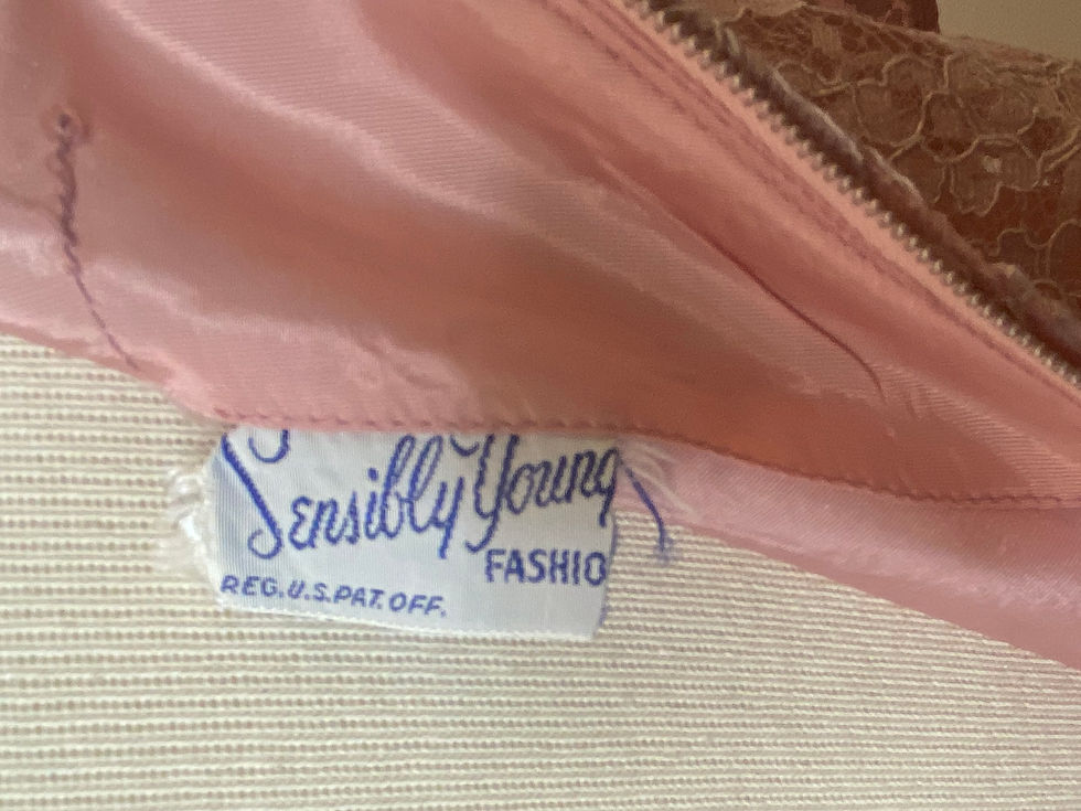 Thumbnail: 1950s “Sensibly Young” Blush Lace Dress with Satin Sash
