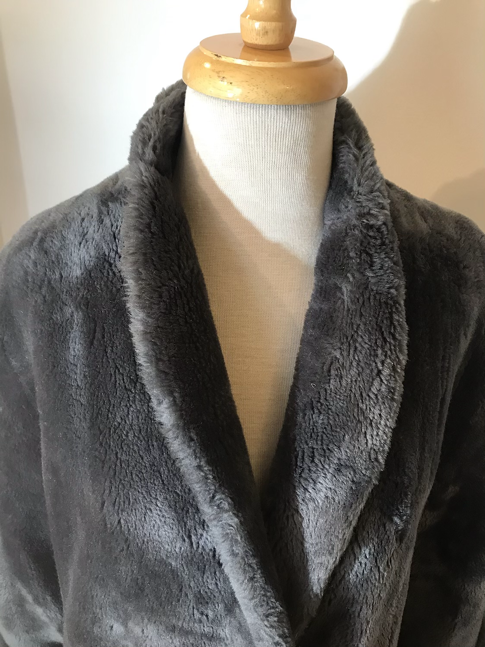 Thumbnail: Borgana blue/grey faux fur coat