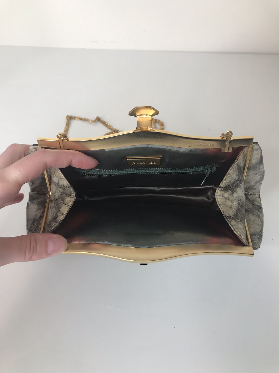 Thumbnail: Judith Leiber leather clutch 