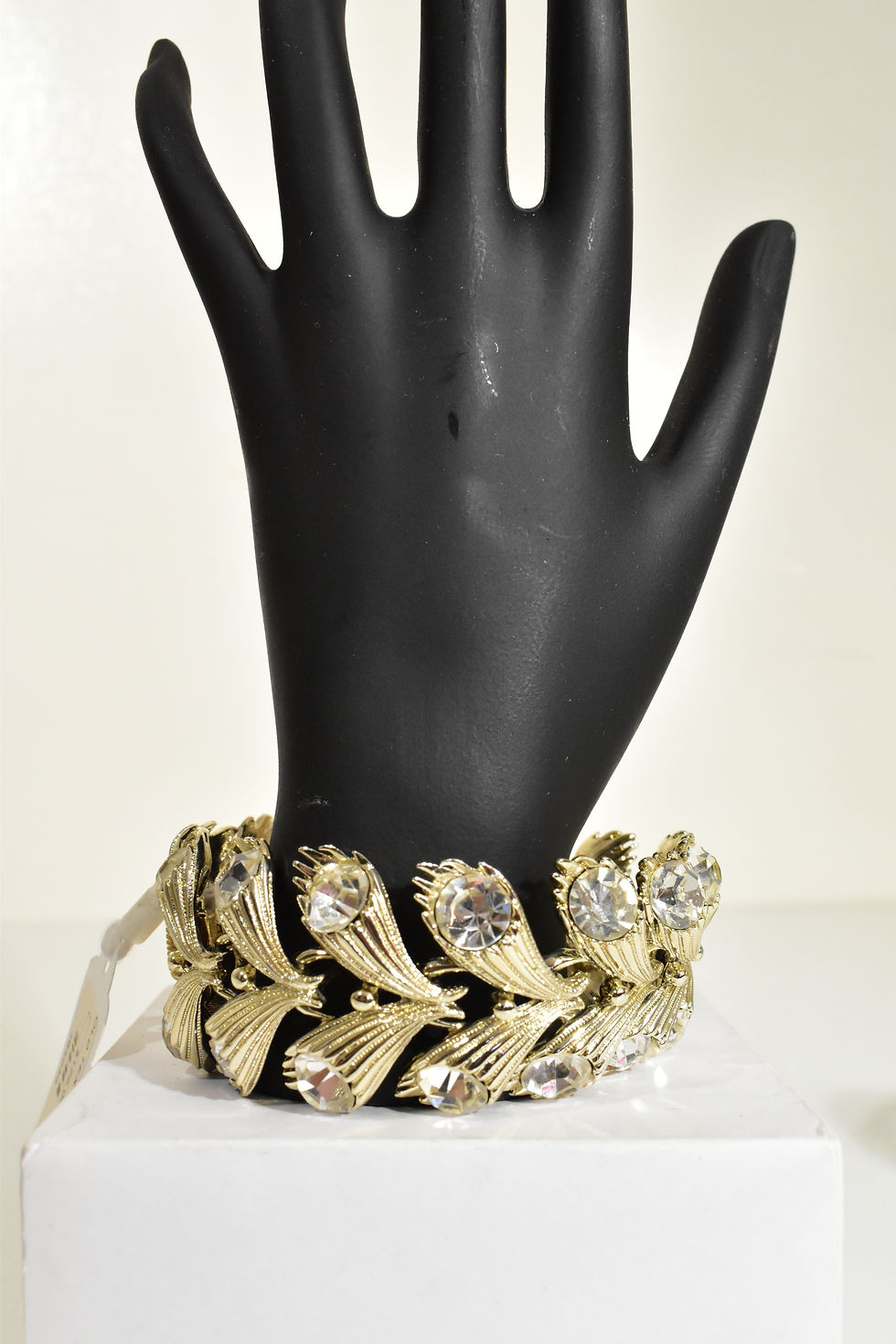 Thumbnail: Coro Goldtone Crystal Link Bracelet