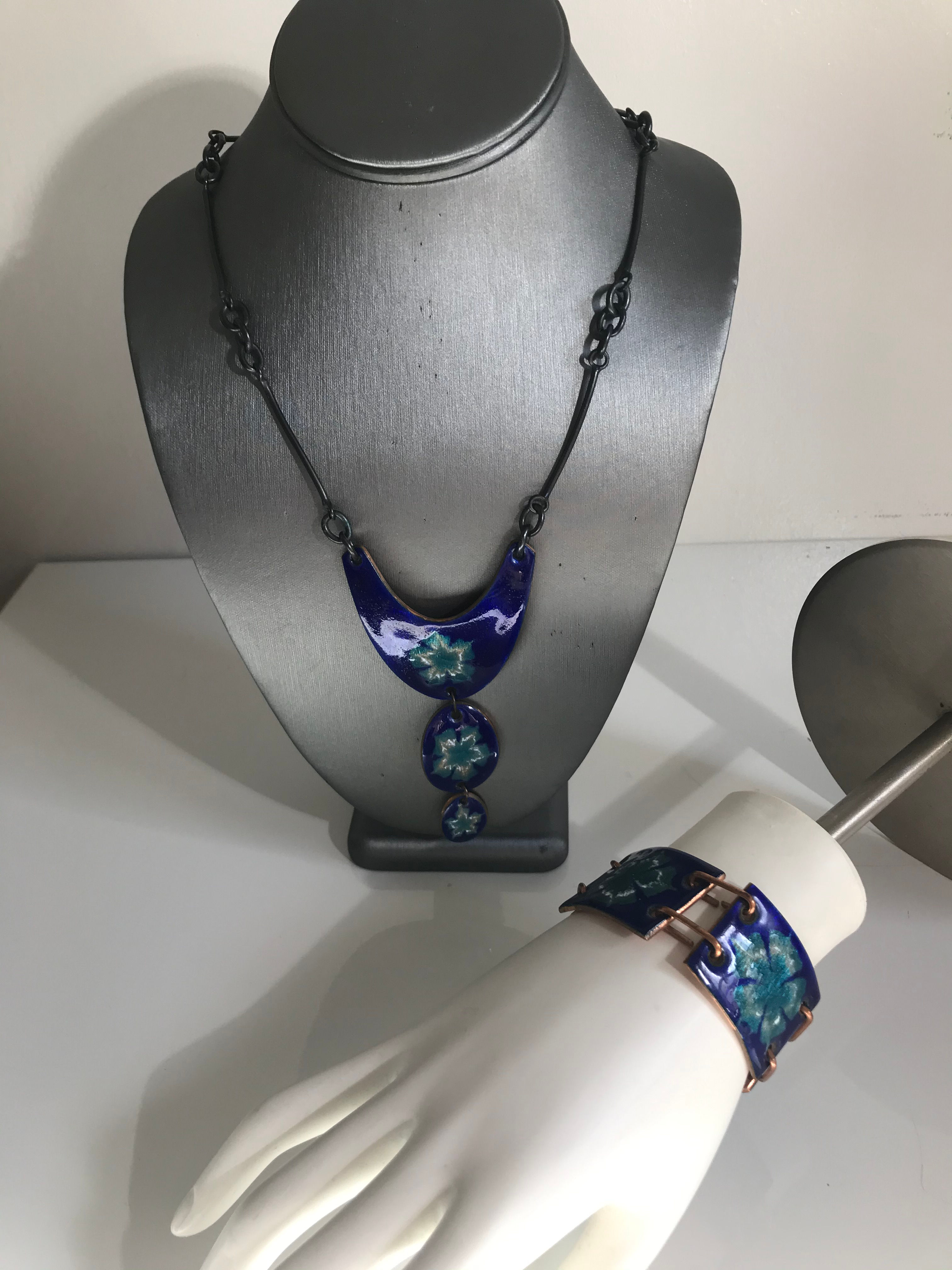 2pc Blue Enamel-Copper Set