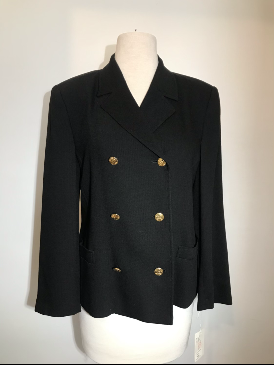 Designer black wool blazer