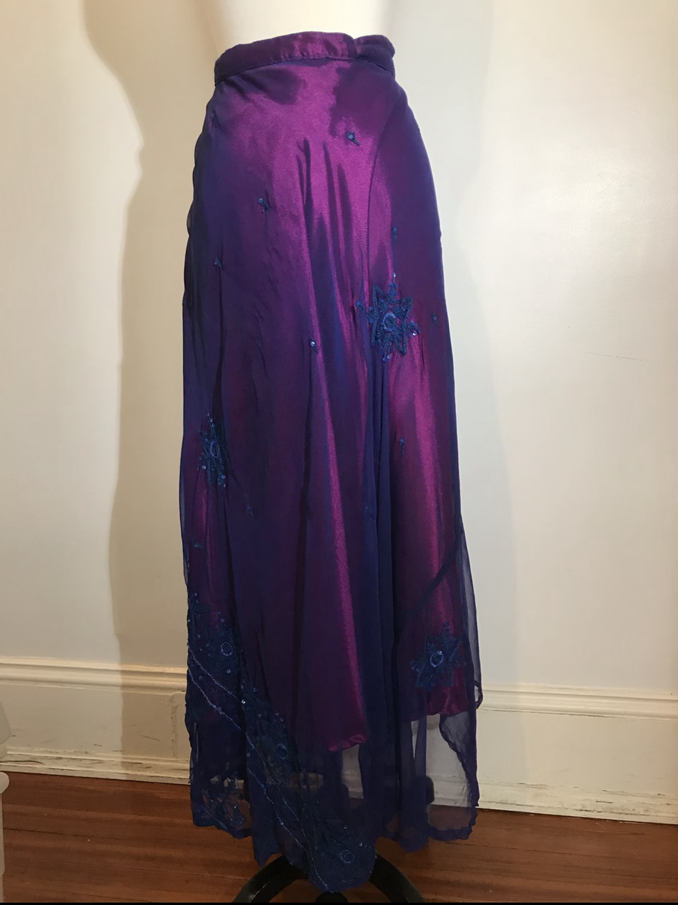 Thumbnail: Wedding sari magenta wrap skirt