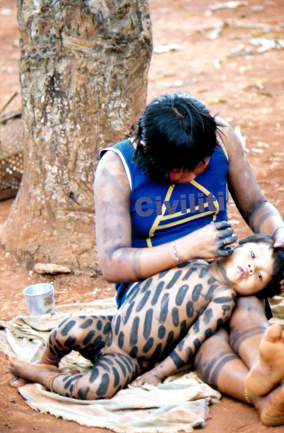 Aukre Mother Painting Child