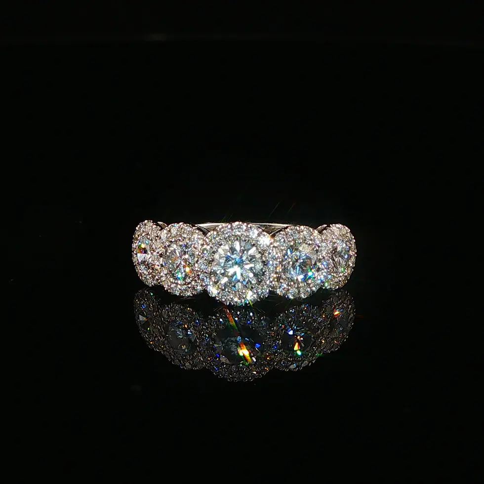 Thumbnail: White Gold Five-Diamond Ring