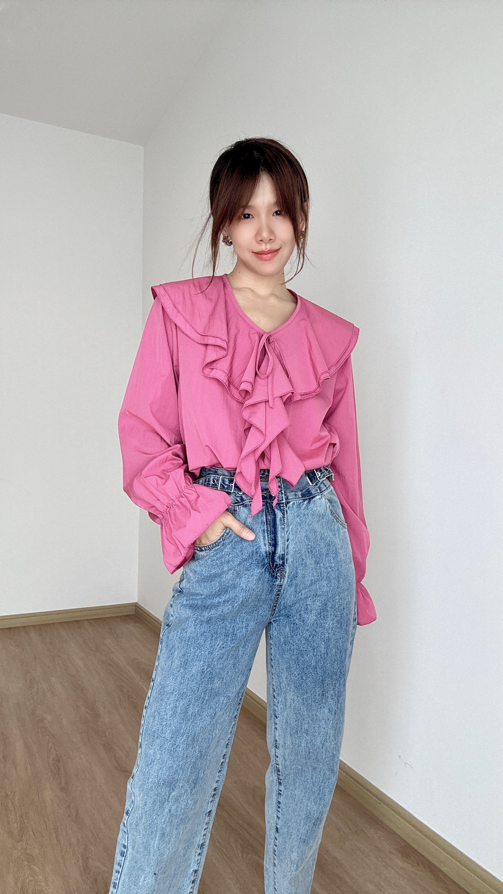 Tasiilaq Ruffles Top_Fuchsia
